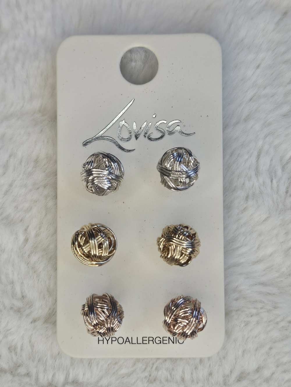 Set/3 Wire Knot Stud Earrings